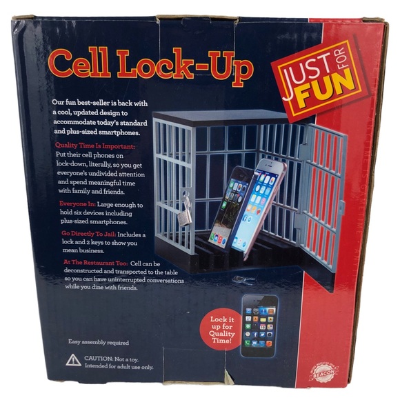 Cell Phone Lock-Up Cage Jail Holds 6 Cell Phones For Fun/Quality Time/Punishment - Picture 2 of 6